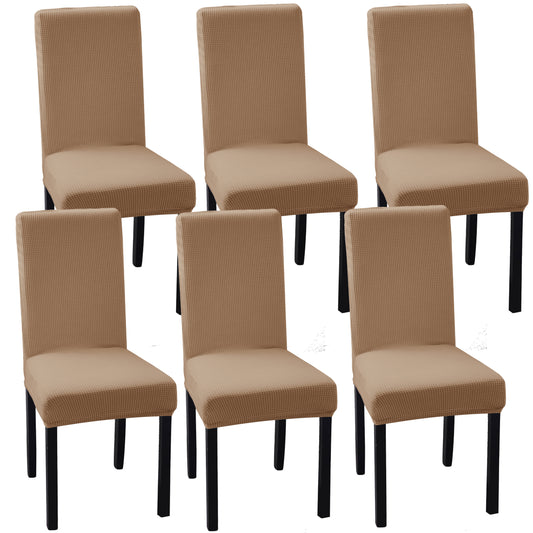 4/6pcs Solid Color Fabric Stretch Chair Slipcovers For Dining Room, Spandex Large Chair Covers